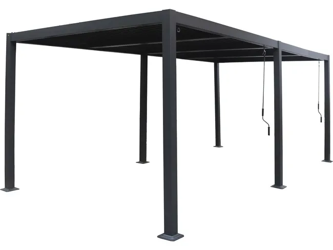 Pergola bioclimatique "Windsor" en aluminium - 3 x 6 m - Gris